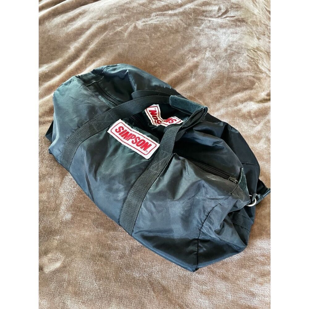 RARE Simpson Racing Black Large Duffel Bag - Classic Men's Travel Bag